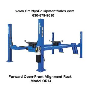 Forward OPEN FRONT CROA-14 Four-Post Alignment Lift Features: 14,000K Capacity